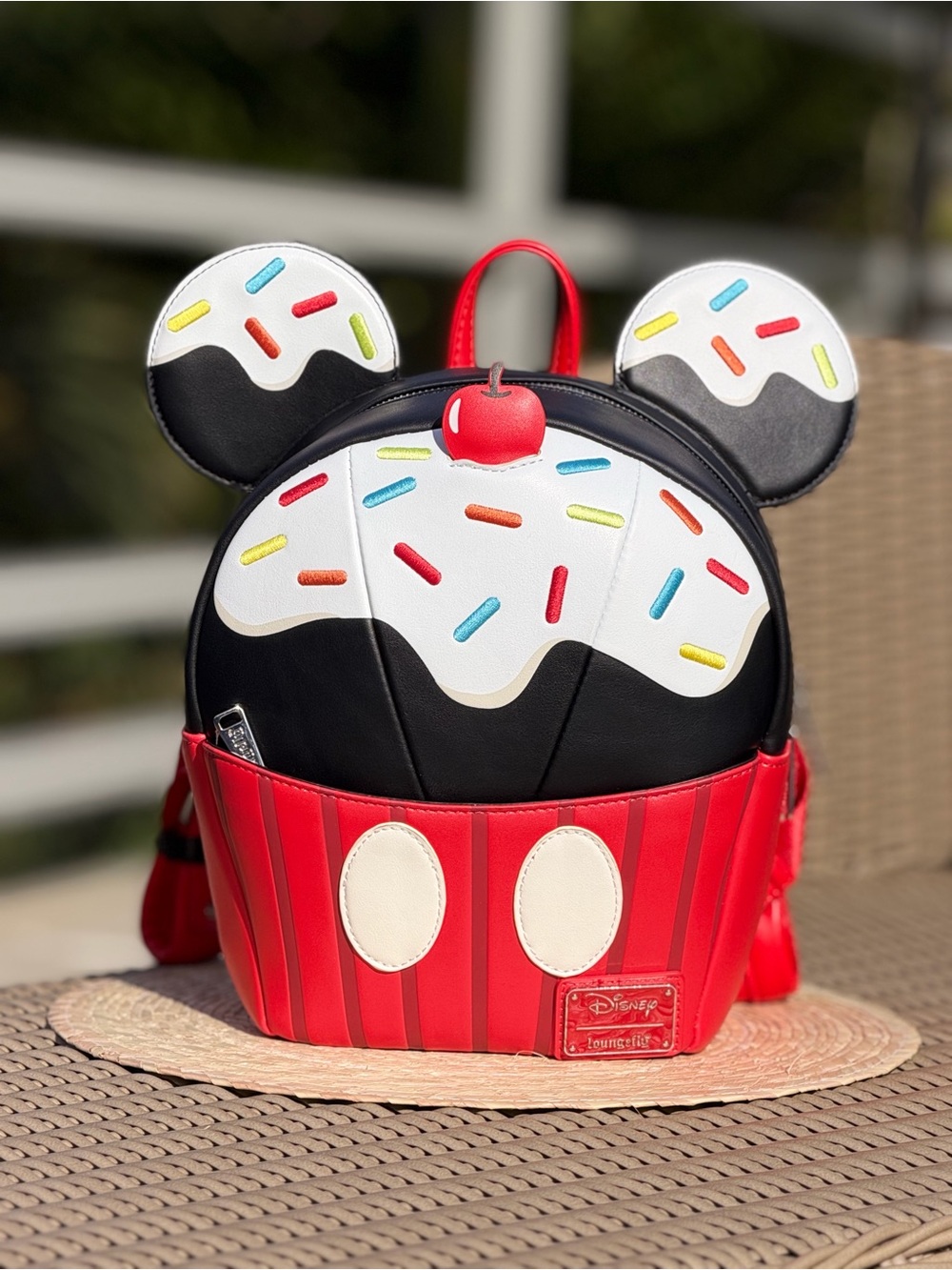 Loungefly Mickey Sundae Cupcake Backpack - Red, Black, White